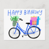 HAPPY BIRTHDAY Schattige Blue Bicycle Custom Briefkaart (Voorkant)
