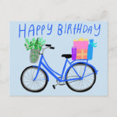 HAPPY BIRTHDAY Schattige Blue Bicycle Custom Briefkaart (Voorkant)