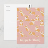 Happy Birthday Schattige Corgi Pattern voor Honden Briefkaart (Voorkant / Achterkant)