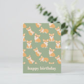 Happy Birthday Schattige Corgi Pattern voor Honden Briefkaart (Staand voorkant)