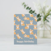 Happy Birthday Schattige Corgi Pattern voor Honden Briefkaart (Staand voorkant)