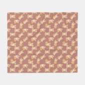 Happy Birthday Schattige Corgi Pattern voor Honden Fleece Deken (Voorkant (Horizontaal))