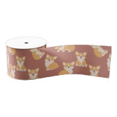 Happy Birthday Schattige Corgi Pattern voor Honden Grosgrain Lint (Spoel)