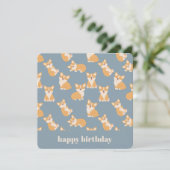 Happy Birthday Schattige Corgi Pattern voor Honden Kaart (Staand voorkant)