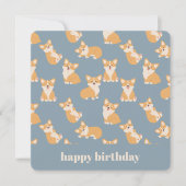 Happy Birthday Schattige Corgi Pattern voor Honden Kaart (Voorkant)