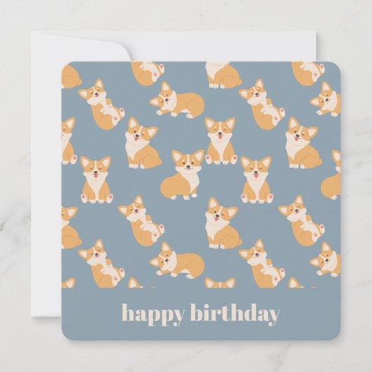 Happy Birthday Schattige Corgi Pattern voor Honden Kaart (Voorkant)