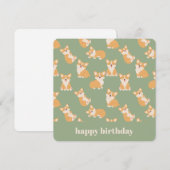 Happy Birthday Schattige Corgi Pattern voor Honden Kaart (Voorkant / Achterkant)