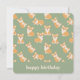 Happy Birthday Schattige Corgi Pattern voor Honden Kaart