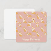 Happy Birthday Schattige Corgi Pattern voor Honden Kaart (Voorkant / Achterkant)