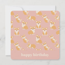 Happy Birthday Schattige Corgi Pattern voor Honden Kaart
