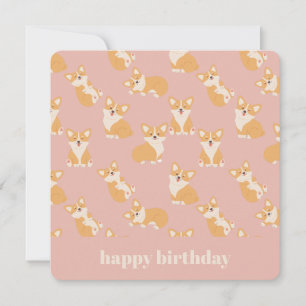 Happy Birthday Schattige Corgi Pattern voor Honden Kaart