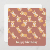 Happy Birthday Schattige Corgi Pattern voor Honden Kaart (Voorkant / Achterkant)