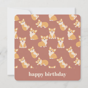 Happy Birthday Schattige Corgi Pattern voor Honden Kaart