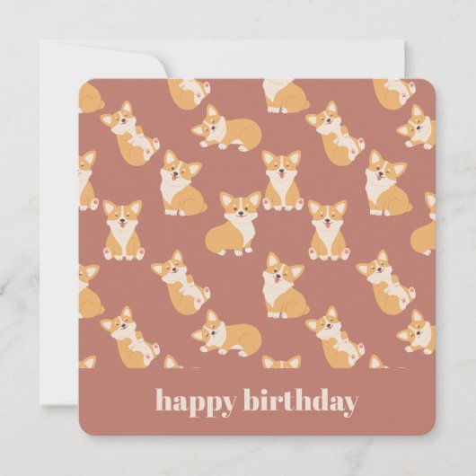 Happy Birthday Schattige Corgi Pattern voor Honden Kaart (Voorkant)