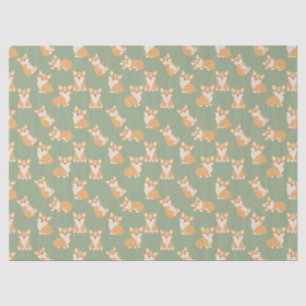Happy Birthday Schattige Corgi Pattern voor Honden Tissuepapier