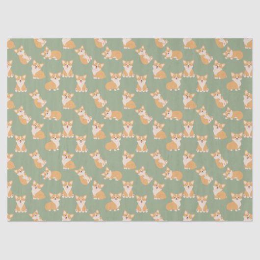 Happy Birthday Schattige Corgi Pattern voor Honden Tissuepapier (Voorkant)