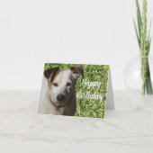 Happy Birthday Schattige Dog Folded Wenskaart Kaart (Voorkant)