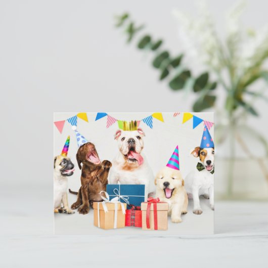 Happy Birthday Schattige feestdieren Briefkaart (Staand voorkant)