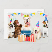 Happy Birthday Schattige feestdieren Briefkaart (Voorkant / Achterkant)