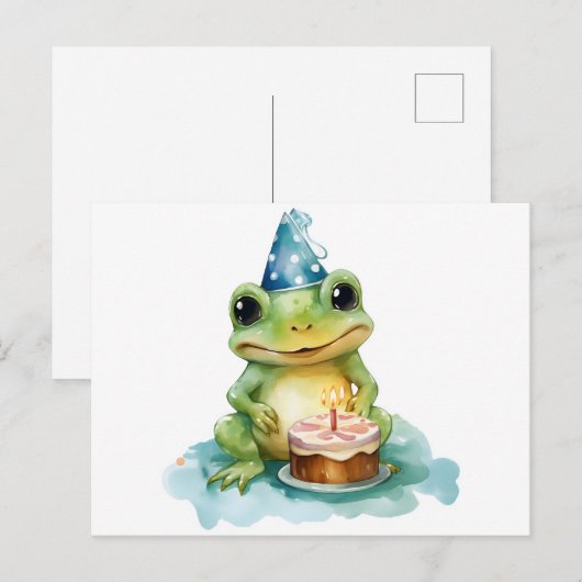 Happy Birthday Schattige frog Briefkaart (Voorkant / Achterkant)