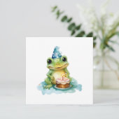 Happy Birthday Schattige frog Kaart (Staand voorkant)