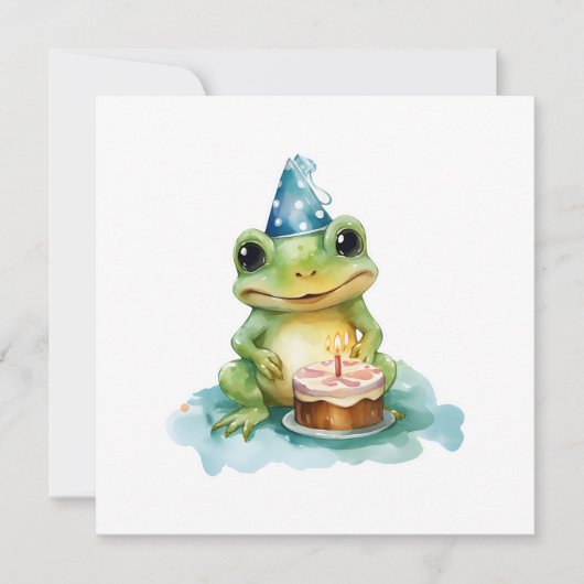 Happy Birthday Schattige frog Kaart (Voorkant)