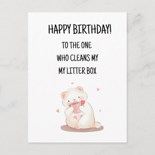 Happy Birthday Schattige & Funny Cat Briefkaart (Voorkant)