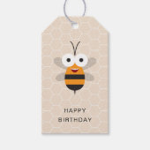 Happy Birthday Schattige Funny Honey Bee Honeycomb Cadeaulabel (Voorkant)