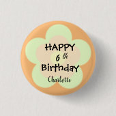 Happy Birthday Schattige groen boho bloemblad Ronde Button 3,2 Cm (Voorkant)