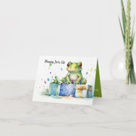 Happy Birthday Schattige Groene kikker met ingepak