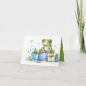 Happy Birthday Schattige Groene kikker met ingepak (Achterkant)