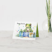 Happy Birthday Schattige Groene kikker met ingepak (Voorkant)