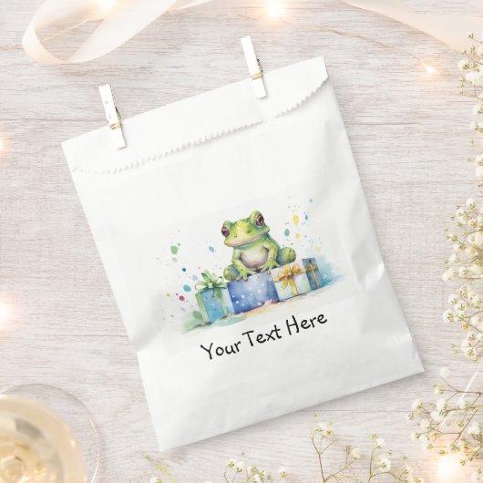 Happy Birthday Schattige Groene kikker met ingepak Bedankzakje (Geknipt)