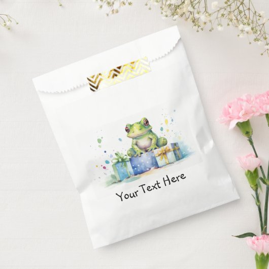 Happy Birthday Schattige Groene kikker met ingepak Bedankzakje (Gezegeld)