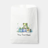 Happy Birthday Schattige Groene kikker met ingepak Bedankzakje (Voorkant)