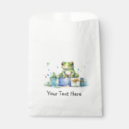 Happy Birthday Schattige Groene kikker met ingepak Bedankzakje