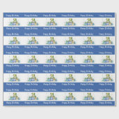 Happy Birthday Schattige Groene kikker met ingepak Cadeaupapier (Vlak)