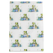 Happy Birthday Schattige Groene kikker met ingepak Medium Cadeauzakje (Achterkant)
