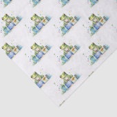 Happy Birthday Schattige Groene kikker met ingepak Tissuepapier (Detail)