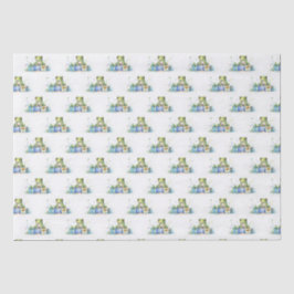 Happy Birthday Schattige Groene kikker met ingepak Tissuepapier