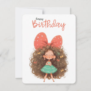Happy Birthday Schattige Meisje Feestdagenkaart