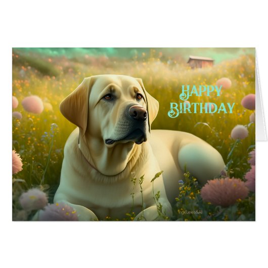 Happy Birthday Schattige Pet Labrador Dog Country (Voorkant Horizontaal)