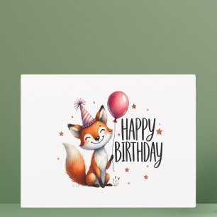Happy Birthday - Schattige Red Fox Briefkaart
