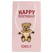 Happy Birthday Schattige Teddy Bear Klein Cadeauzakje (Voorkant)