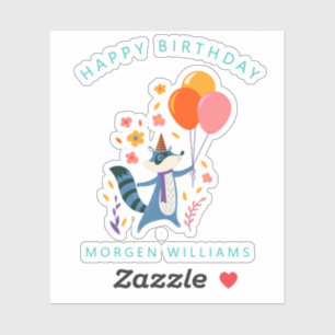 Happy Birthday schattige verjaardagsvogel Sticker