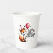 Happy Birthday - Schattigee Fox Paper Cups Papieren Bekers (Voorkant)
