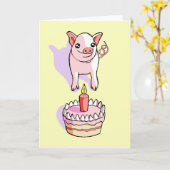 Happy Birthday Schattigee Knorretje Tekening Kaart (Gele Bloem)