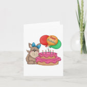 Happy Birthday Schattigee puppy met ballonnen en t Kaart (Voorkant)