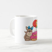 Happy Birthday Schattigee puppy met ballonnen en t Koffiemok (Voorkant links)