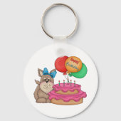 Happy Birthday Schattigee puppy met ballonnen en t Sleutelhanger (Voorkant)